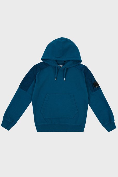 C.P. Company Pamuklu Kapüşonlu Çocuk Sweat 10CKSS027 002246M 870 PETROL - C.P. Company