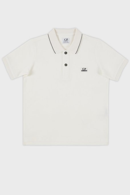 C.P. Company Streç Pamuklu Çocuk Polo Yaka T Shirt 10CKPL023 005263W 103 BEYAZ - C.P. Company