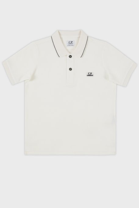 C.P. Company Streç Pamuklu Çocuk Polo Yaka T Shirt 10CKPL023 005263W 103 BEYAZ - C.P. Company
