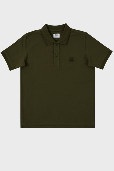 C.P. Company Streç Pamuklu Çocuk Polo Yaka T Shirt 10CKPL023 005263W 683 HAKİ - C.P. Company