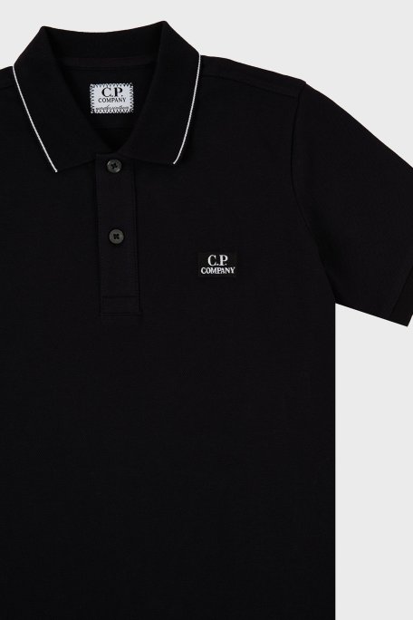 C.P. Company Streç Pamuklu Çocuk Polo Yaka T Shirt 10CKPL023 005263W 999 SİYAH - C.P. Company (1)