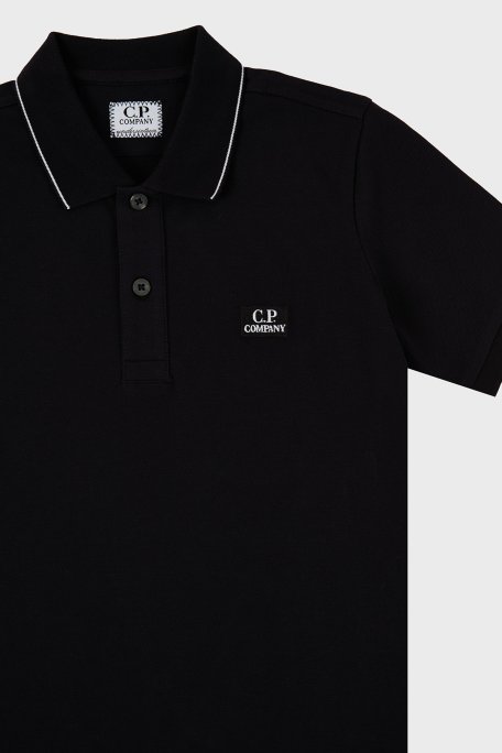 C.P. Company Streç Pamuklu Çocuk Polo Yaka T Shirt 10CKPL023 005263W 999 SİYAH - C.P. Company (1)