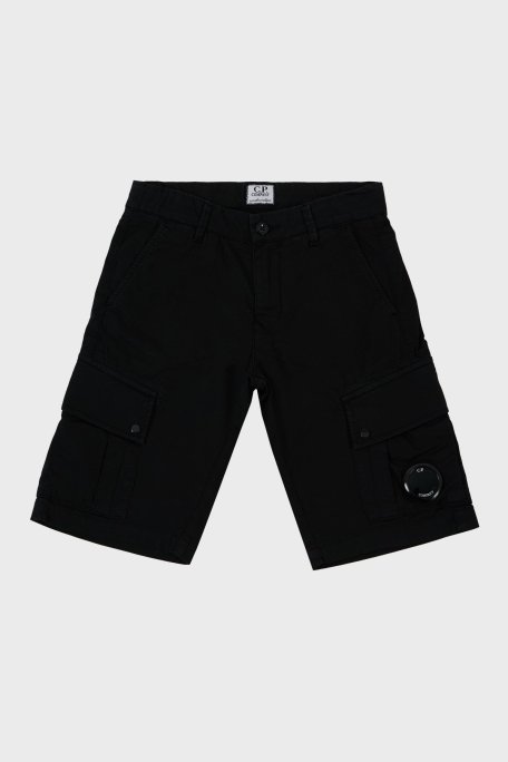 C.P. Company Streç Pamuklu Kargo Çocuk Short 10CKBE085 005400G 999 SİYAH - C.P. Company