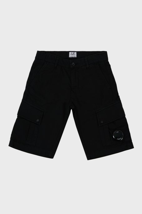 C.P. Company Streç Pamuklu Kargo Çocuk Short 10CKBE085 005400G 999 SİYAH - C.P. Company