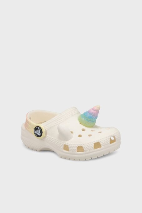 Crocs Classic IAM Rainbow UnicornCgT Hafif Sandalet Kız Çocuk Terlik 209701-0WV KREM - Crocs