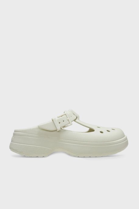 Crocs Classic Mary Jane Clog Ayarlanabilir Kayışlı Kalın Taban Kadın Terlik 210581-0HZ KREM - Crocs