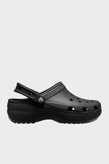 Crocs Classic Platform Clog W Logolu Çıkarılabilir Kayışlı Kadın Terlik 206750-001 SİYAH - Crocs