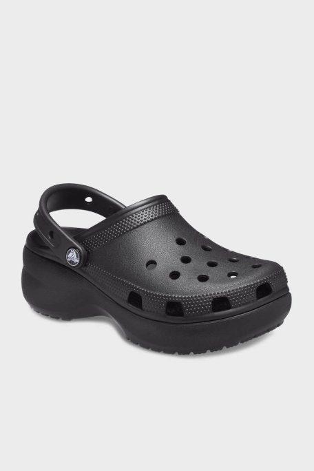 Crocs Classic Platform Clog W Logolu Çıkarılabilir Kayışlı Kadın Terlik 206750-001 SİYAH - Crocs (1)