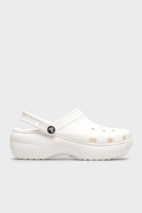 Crocs Classic Platform Clog W Logolu Çıkarılabilir Kayışlı Kadın Terlik 206750-100 BEYAZ - Crocs