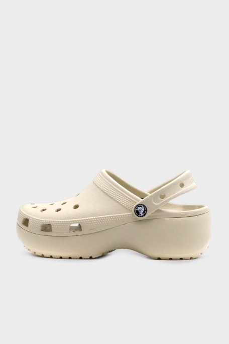 Crocs Classic Platform Clog W Logolu Çıkarılabilir Kayışlı Kadın Terlik 206750-2Y2 KEMİK - Crocs (1)