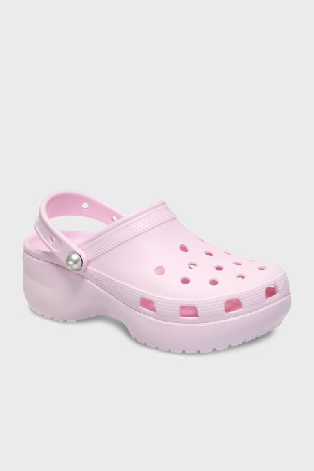 Crocs Classic Platform Pearl Clog Ayarlanabilir Kayışlı İnci Detaylı Bayan Terlik 211231-6ZW AÇIK PEMBE - Crocs (1)
