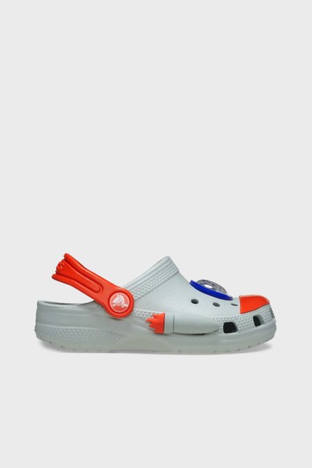 Crocs Classic Rocket Ship Clog T Hafif Ayarlanabilir Kemerli Sandalet Erkek Çocuk Terlik 210359-1NM GRİ - Crocs