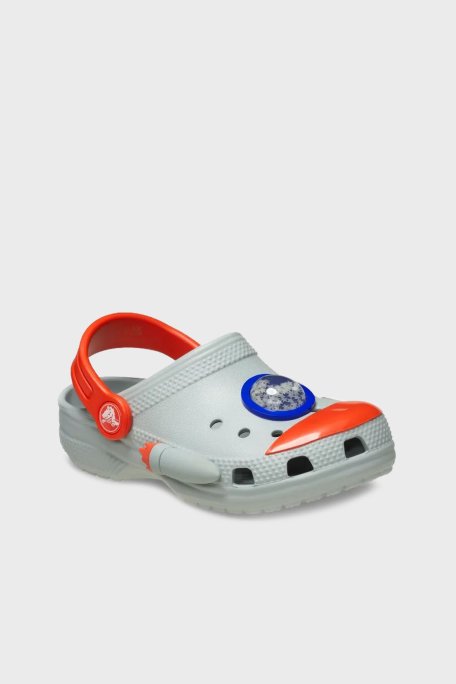 Crocs Classic Rocket Ship Clog T Hafif Ayarlanabilir Kemerli Sandalet Erkek Çocuk Terlik 210359-1NM GRİ - Crocs (1)