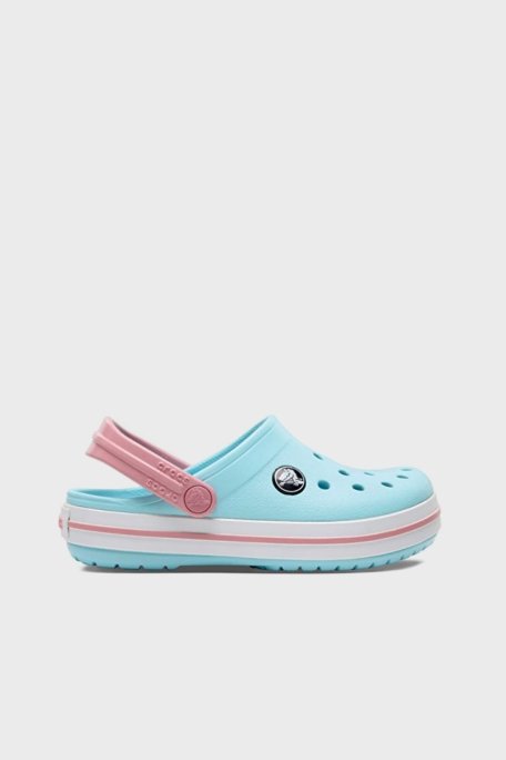 Crocs Crocband Clog T Logolu Çıkarılabilir Kayışlı Sandalet Kız Çocuk Terlik 207005-4S3 AQUA - Crocs