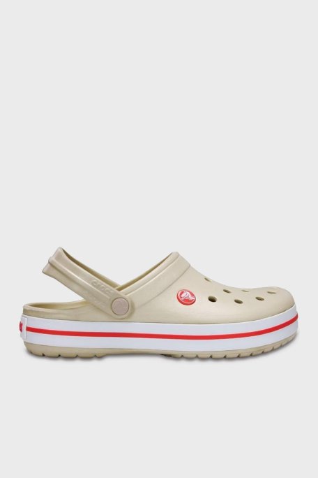 Crocs Crocband Logolu Çıkarılabilir Bilek Kayışlı Bayan Terlik 11016-1AS KREM - Crocs