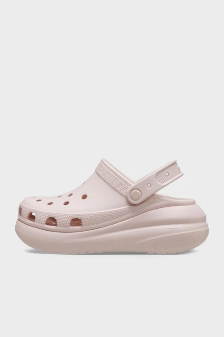 Crocs Crush Clog Logolu Platform Taban Çıkarılabilir Kayışlı Bayan Terlik 207521-6UR PUDRA - Crocs (1)