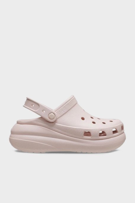 Crocs Crush Clog Logolu Platform Taban Çıkarılabilir Kayışlı Kadın Terlik 207521-6UR PUDRA - Crocs