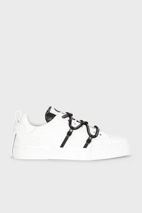 Dolce Gabbana Deri Sneaker Erkek Ayakkabı CS1783 AJ986 89697 BEYAZ - Dolce Gabbana