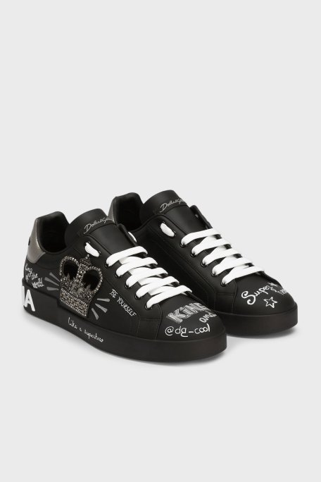 Dolce & Gabbana Hakiki Deri Sneaker Erkek Ayakkabı CS2036