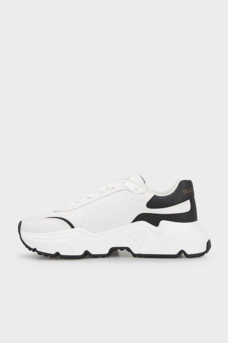 Dolce Gabbana Logolu Hakiki Deri Sneaker Erkek Ayakkabı CS1791 AX589 89697 BEYAZ - Dolce Gabbana (1)