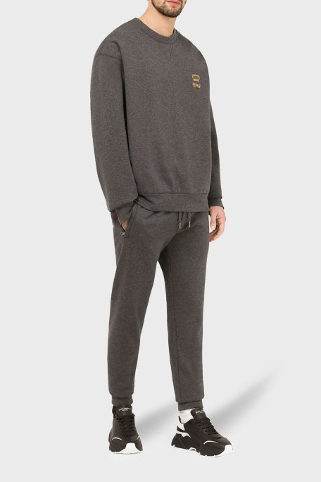 Dolce Gabbana Pamuklu Bisiklet Yaka Erkek Sweat G9VA5Z HU7IE S8450 ANTRASİT - Dolce Gabbana (1)