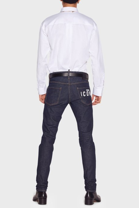 Dsquared2 Cool Guy Streç Pamuklu Skater Skinny Fit Jeans Erkek Kot Pantolon S79LA0054 S30595 470 LACİVERT - Dsquared2 (1)