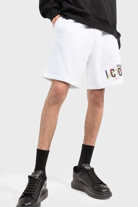 Dsquared2 Elastik Bel Bantlı Pamuklu Regular Fit Erkek Short S79MU0038 S25516 100 BEYAZ - Dsquared2 (1)