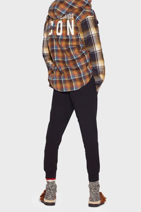 Dsquared2 Icon Dean Elastik Bel Bantlı % 100 Pamuk Regular Fit Jogger Erkek Pantolon S79KA0001 S25516 965 SİYAH - Dsquared2 (1)