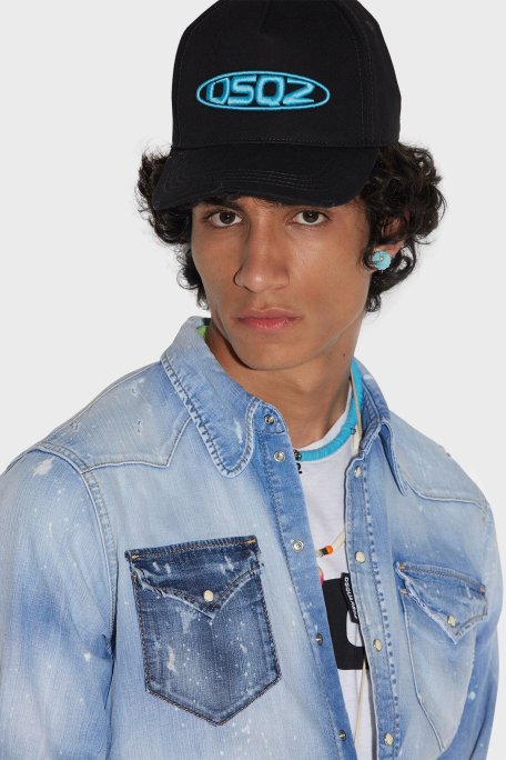 Dsquared2 Logolo Pamuklu Vintage Efektli Erkek Şapka BCM0689 05C00001 M2432 SİYAH - Dsquared2 (1)