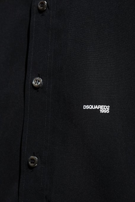 Dsquared2 Logolu % 100 Pamuklu Regular Fit Erkek Gömlek S74DM0660 S36275 900 SİYAH - Dsquared2 (1)