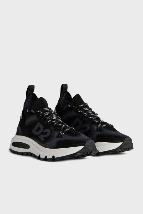Dsquared2 Logolu Kalın Tabanlı Sneaker Erkek Ayakkabı SNM033659 207273 2124 SİYAH - Dsquared2 (1)