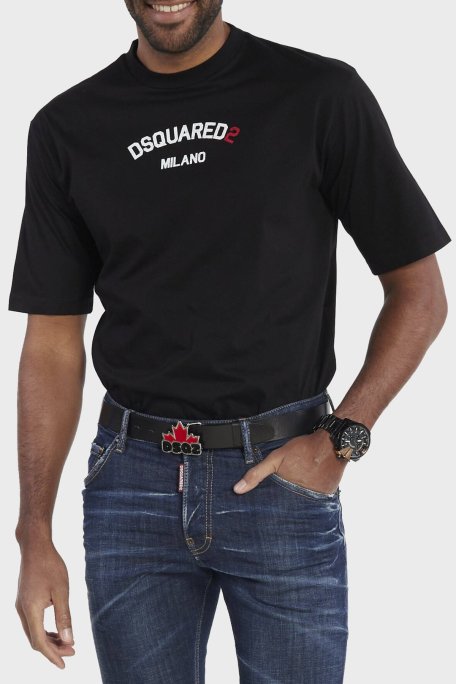 Dsquared2 Logolu Pamuklu Regular Fit Erkek T Shirt S74GD1268 S23009 900 SİYAH - Dsquared2