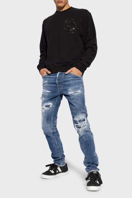 Dsquared2 Logolu Pamuklu Skinny Fit Jeans Erkek Kot Pantolon S74LB1436 S30309 470 LACİVERT - Dsquared2