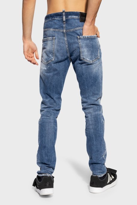 Dsquared2 Logolu Pamuklu Skinny Fit Jeans Erkek Kot Pantolon S74LB1436 S30309 470 LACİVERT - Dsquared2 (1)