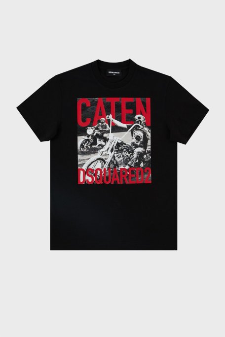 Dsquared2 Pamuklu Bisiklet Yaka Çocuk DQ0158 D00MQ T Shirt DQ0158-D00MQ BLACK SİYAH - Dsquared2