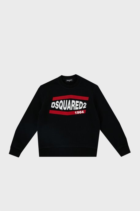 Dsquared2 Pamuklu Bisiklet Yaka Çocuk DQ0208 D002Y Sweat DQ0208-D002Y BLACK SİYAH - Dsquared2