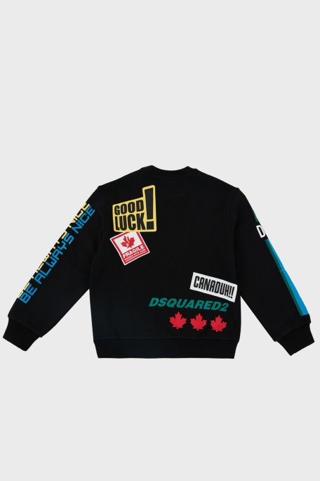 Dsquared2 Pamuklu Bisiklet Yaka Çocuk DQ0223 D00U7 Sweat DQ0223-D00U7 BLACK SİYAH - Dsquared2 (1)