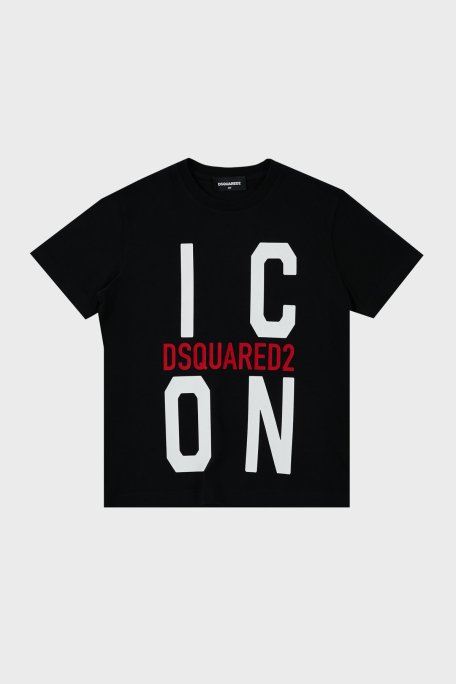 Dsquared2 Pamuklu Bisiklet Yaka Çocuk DQ0243 D002F T Shirt DQ0243-D002F BLACK SİYAH - Dsquared2