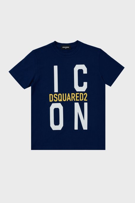 Dsquared2 Pamuklu Bisiklet Yaka Çocuk DQ0243 D002F T Shirt DQ0243-D002F BLUE SAKS - Dsquared2