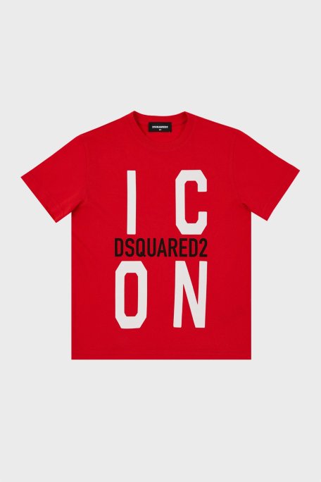 Dsquared2 Pamuklu Bisiklet Yaka Çocuk DQ0243 D002F T Shirt DQ0243-D002F RED KIRMIZI - Dsquared2