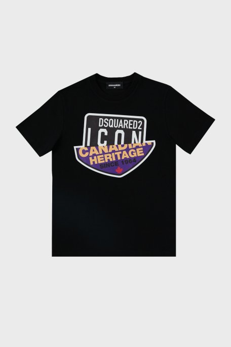 Dsquared2 Pamuklu Bisiklet Yaka Çocuk DQ0244 D002F T Shirt DQ0244-D002F BLACK SİYAH - Dsquared2