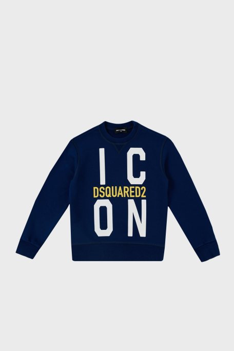 Dsquared2 Pamuklu Bisiklet Yaka Çocuk DQ0245 D002Y Sweat DQ0245-D002Y BLUE SAKS - Dsquared2