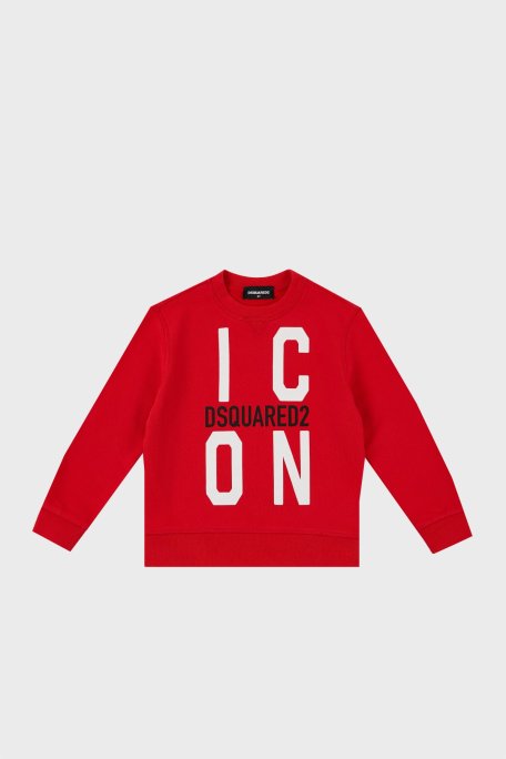 Dsquared2 Pamuklu Bisiklet Yaka Çocuk DQ0245 D002Y Sweat DQ0245-D002Y RED KIRMIZI - Dsquared2