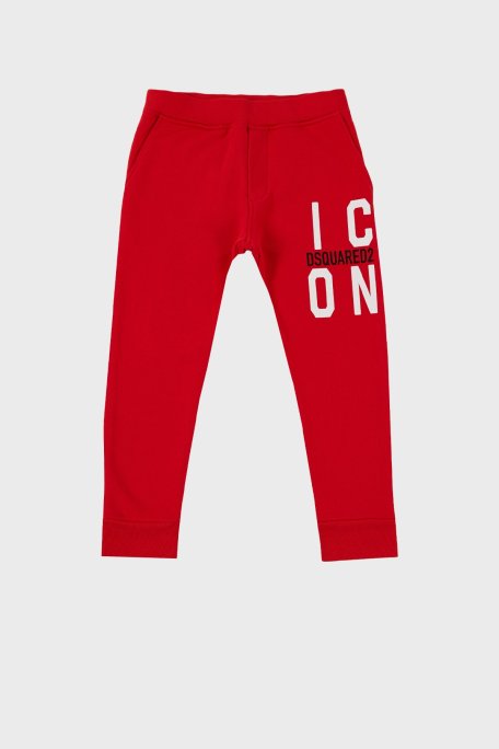 Dsquared2 Pamuklu Cepli Çocuk Spor DQ0248 D002Y Pantolon DQ0248-D002Y RED KIRMIZI - Dsquared2