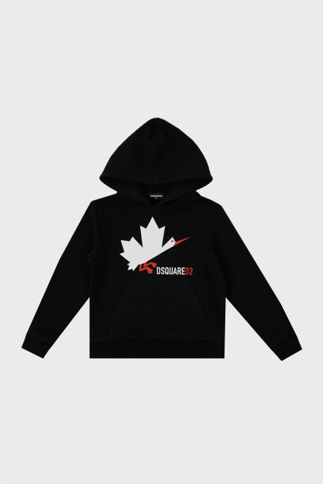 Dsquared2 Pamuklu Kapüşonlu Çocuk DQ0222 D002Y Sweat DQ0222-D002Y BLACK SİYAH - Dsquared2