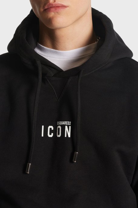 Dsquared2 Pamuklu Kapüşonlu Regular Fit Erkek Sweat S79GU0010 S25516 965 SİYAH - Dsquared2 (1)