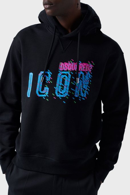 Dsquared2 Pamuklu Regular Fit Kapüşonlu Erkek Sweat S79GU0110 S25516 900 SİYAH - Dsquared2