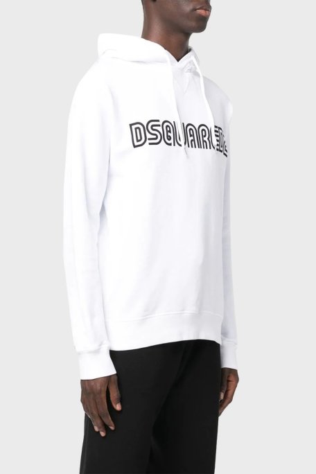 Dsquared2 Pamuklu Relaxed Fit Kapüşonlu Erkek Sweat S71GU0550 S25030 100 BEYAZ - Dsquared2 