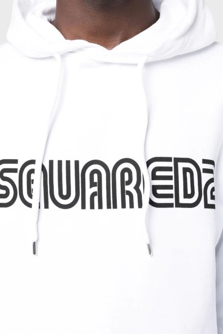 Dsquared2 Pamuklu Relaxed Fit Kapüşonlu Erkek Sweat S71GU0550 S25030 100 BEYAZ - Dsquared2 (1)