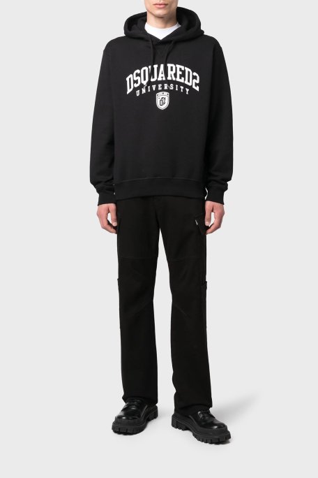 Dsquared2 Pamuklu Relaxed Fit Kapüşonlu Erkek Sweat S74GU0744 S25516 900 SİYAH - Dsquared2 (1)